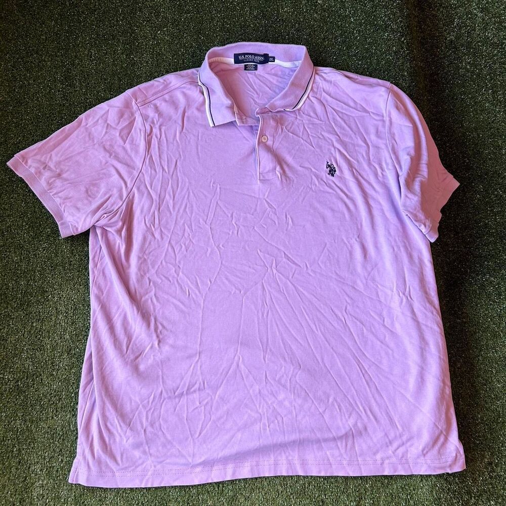 Us-polo-assn Men's Purple and Pink Polo-shirts